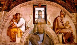Contemporary-artists-on-Blockchain-shift-dull-uninspired-mainstream-media-unto-its-head.-Ancestors-of-Christ-with-New-World-Christ-Child-1