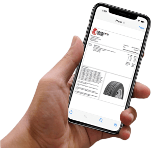 iphone with tire shop software installed 