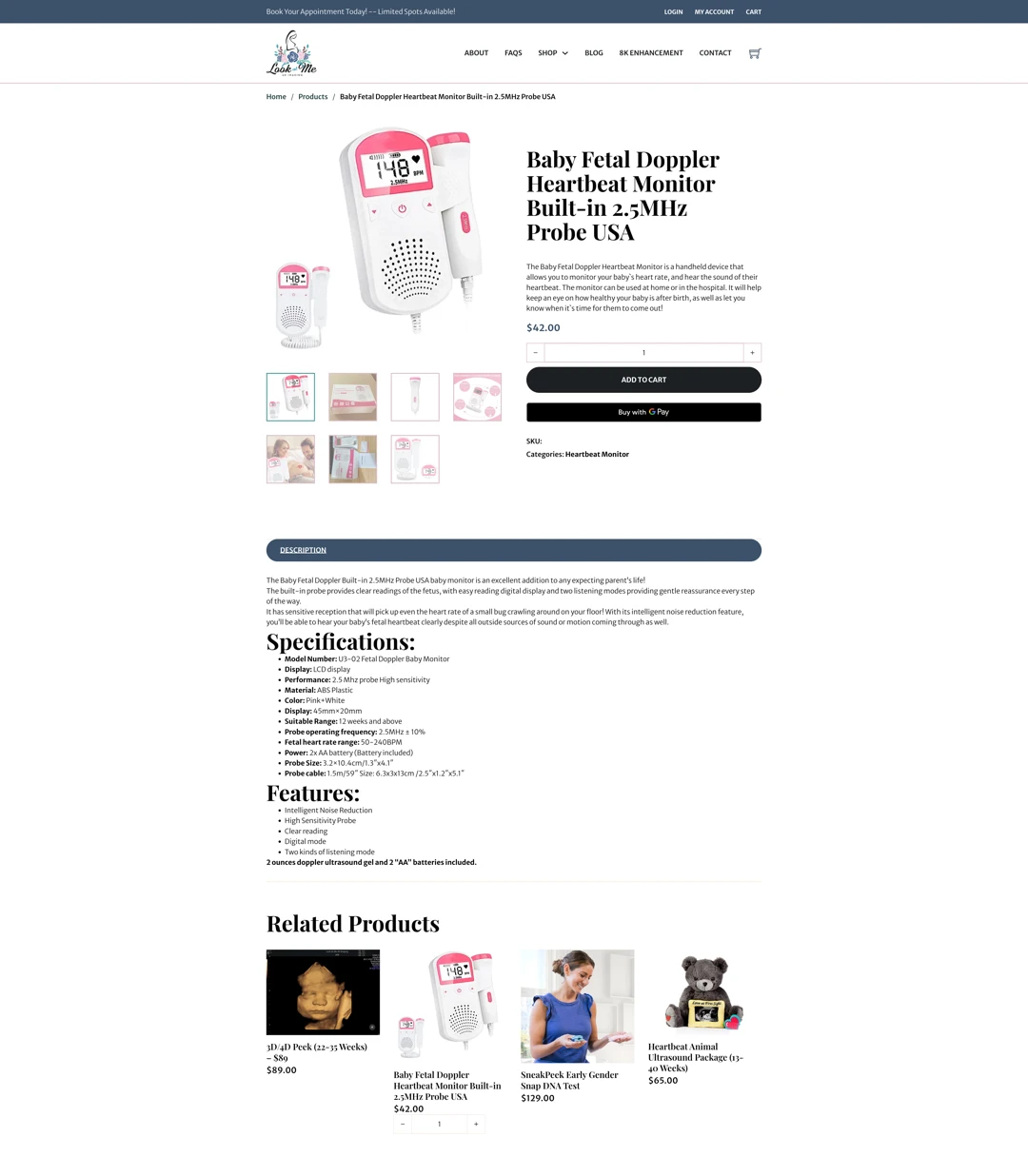 look at me 4d imaging doppler for sale product page