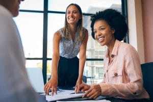 Young workers getting back to the office