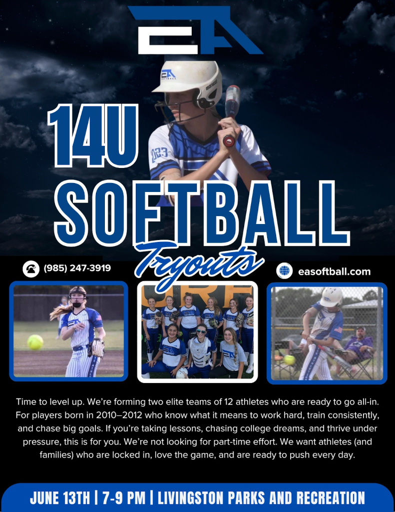 EA Softball to Host 14U Tryouts June 13 at Livingston Parks and Recreation