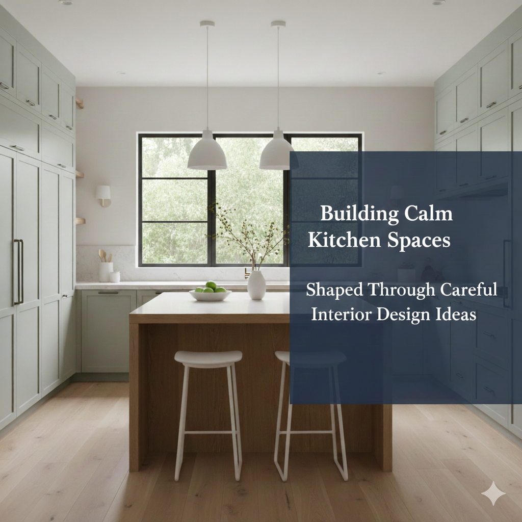 Building calm kitchen spaces shaped through careful interior design ideas
