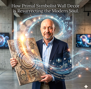 Theriault using Ancient symbolism to bring the now in Visionary Aesthetic: How Primal Symbolist Wall Decor is Resurrecting the Modern Soul
