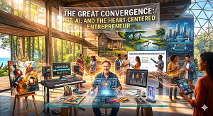 Great 2030 Convergence Artist Theriault of MBF-Lifestyle East Coast Reboots Global Intersection of Art, Tech, & Heart Centered Entrepreneurship