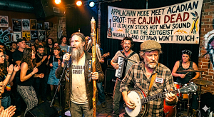 Appalachian Mode Meet Acadian Griot The Cajun Dead et le Talkin' Stick's Hot New Sound be like the Zeitgeist Nashville and Ottawa Won’t Touch
