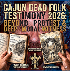 Cajun Dead Folk Testimony 2026 Beyond Protest and Deep Moral Witness the Walled Garden Cannot Understand