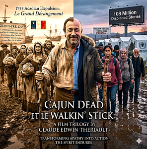 Cajun Dead et le Walkin`Stick Film Trilogy Ignites War Refugee Crisis Awakening
