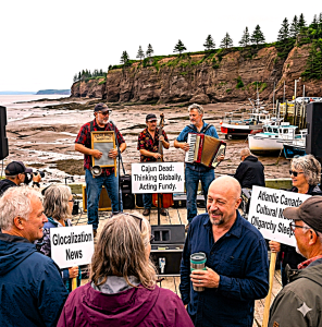 Glocalization news and the Bay of Fundy How Cajun Dead et le Talkin' Stick Thinks Globally While Atlantic Canada Cultural music Oligarchy Sleeps