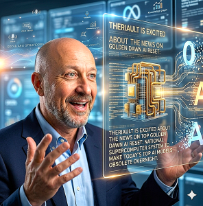 Theriault excited about the news on Golden Dawn AI Reset National Supercomputer system to Make Today’s top AL Models Obsolete Overnight