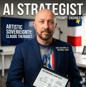 Claude Theriault AI strategist, prompt engineer, branding, and Acadian identity. Redefines artistic sovereignty in the multidimensional brand thesis.