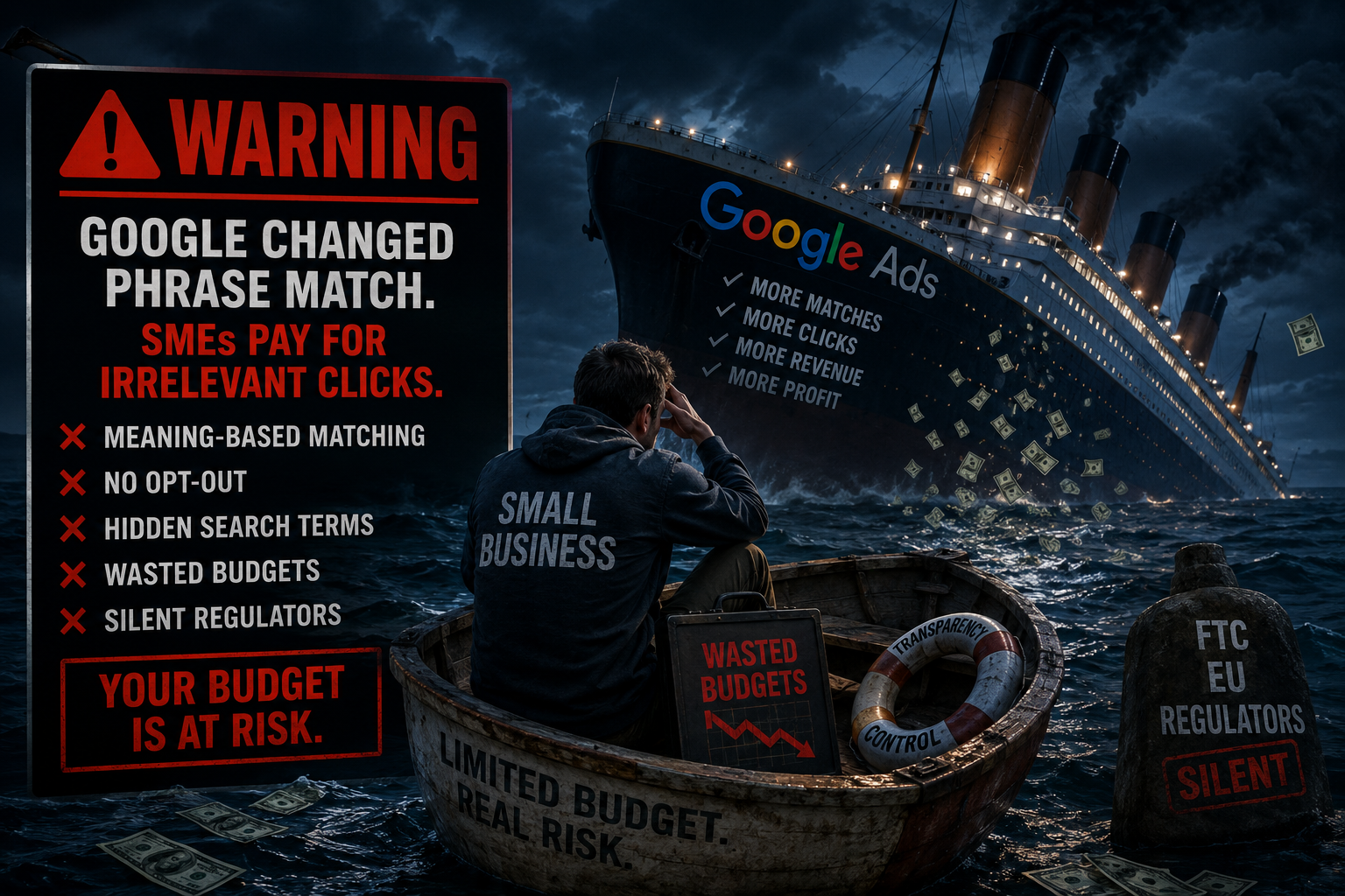 Google's Phrase Match Betrayal Is a SCAM. SME's Are Being Charged for Searches They Never Asked For