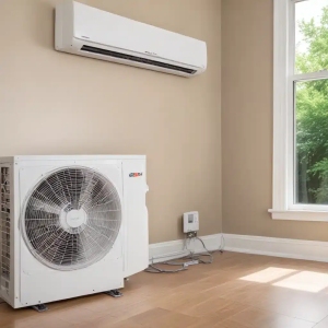 Ductless HVAC systems outdoor compressor unit installed at a Richmond Virginia home