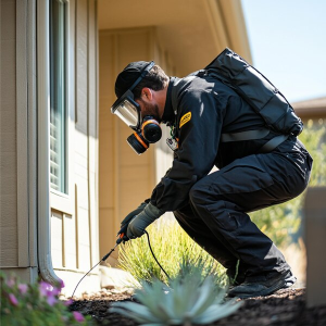 VerdX pest control technician treating a home in Georgia or Tennessee for ants termites and rodents