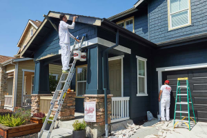 professional exterior house painting contractor improving curb appeal on a residential home representing exterior home remodeling Roanoke VA projects