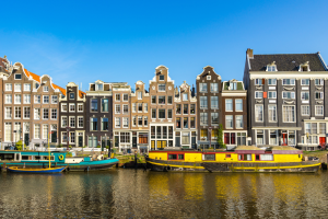 Amsterdam Netherlands canal houses representing the Dutch property market that expats navigate when buying real estate in the Netherlands