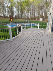 composite deck construction on a Virginia residential home representing deck building Roanoke VA projects that add outdoor living space and property value