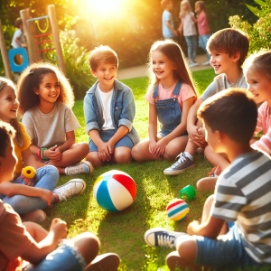 children participating in a structured social skills group therapy session representing how social skills groups children with ADHD benefit from build peer connections and communication confidence