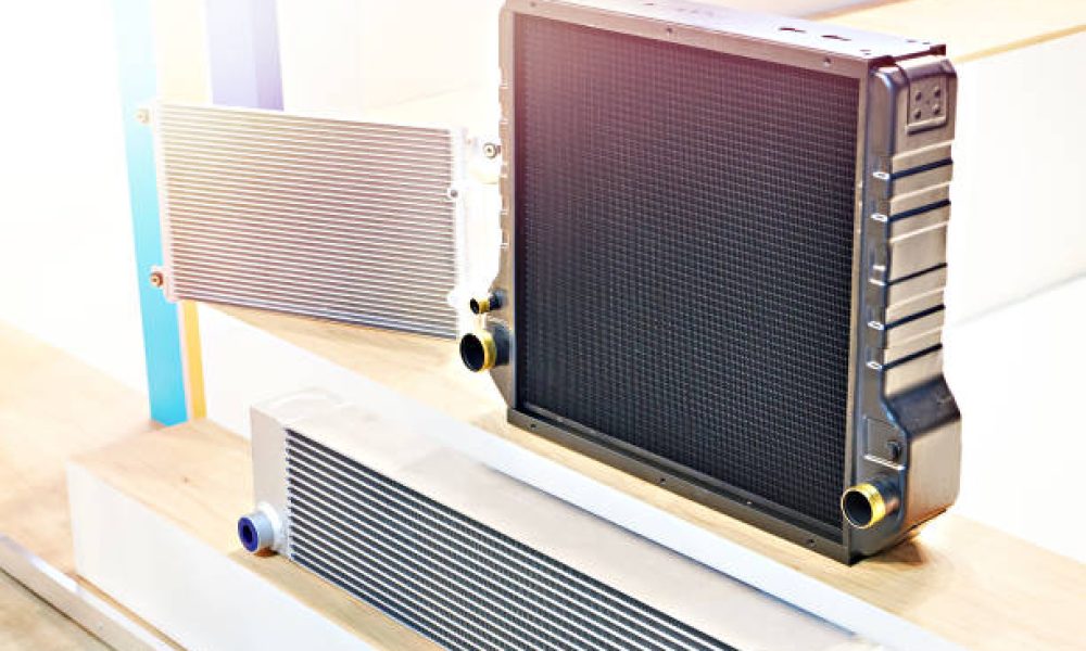 Industrial radiators in store exhibition