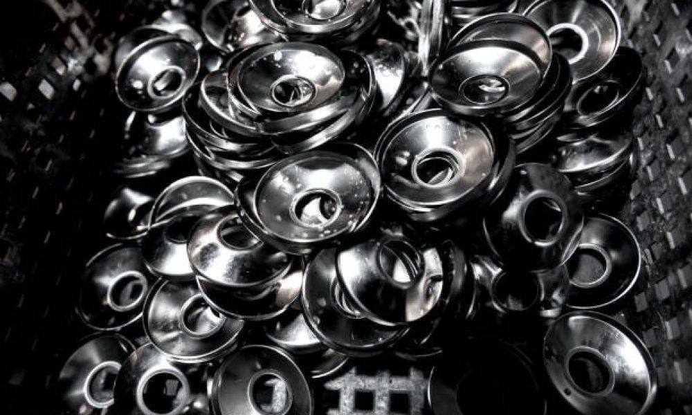 Abstract industrial background of metal pipes construction