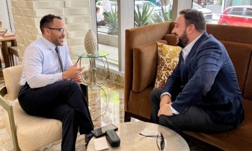 Central Bank Governor Meets President of Caye International Bank