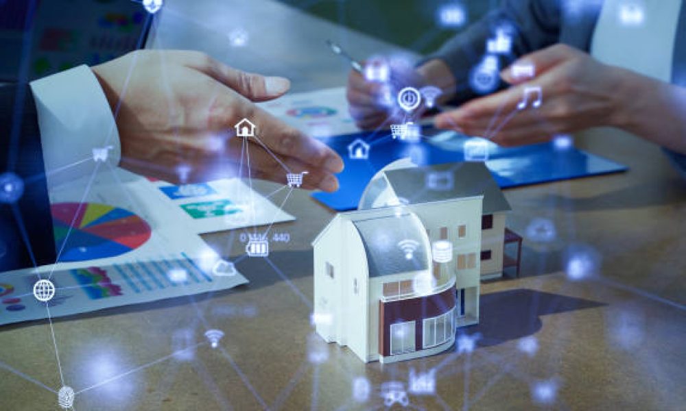 House development concept. Smart house. Home automation. Communication network.