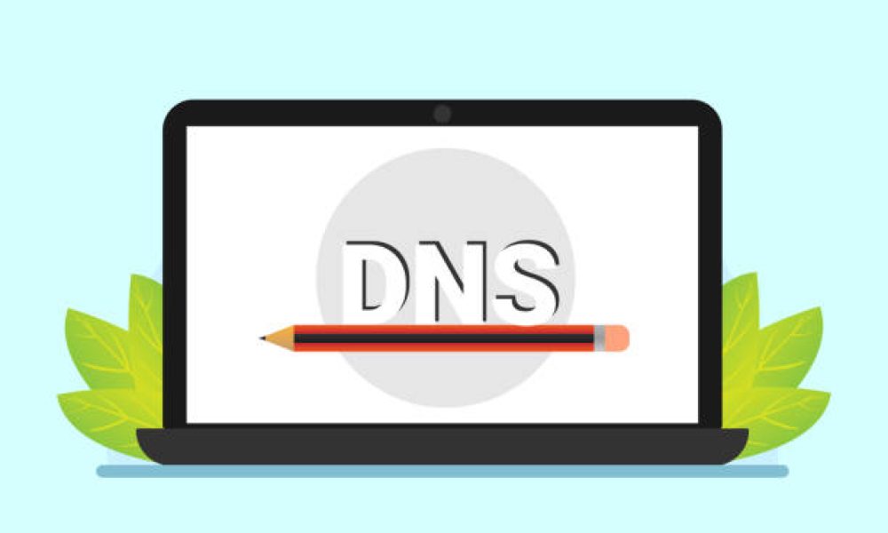 DNS Domain Name System Server. Global communication network concept. Web search concept.