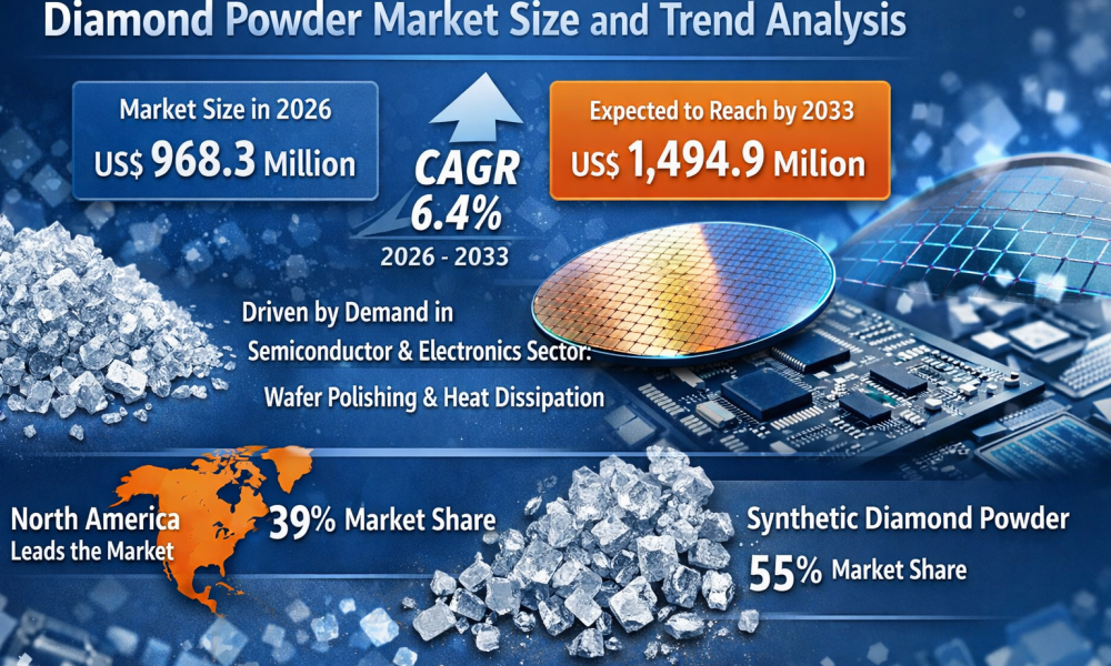 Diamond Powder Market to Surpass US$ 1,494.9 million by 2033 ...