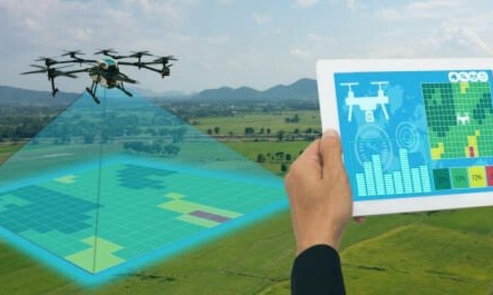 drone for agriculture, drone use for various fields like research analysis, safety,rescue, terrain scanning technology, monitoring soil hydration ,yield problem and send data to smart farmer on tablet