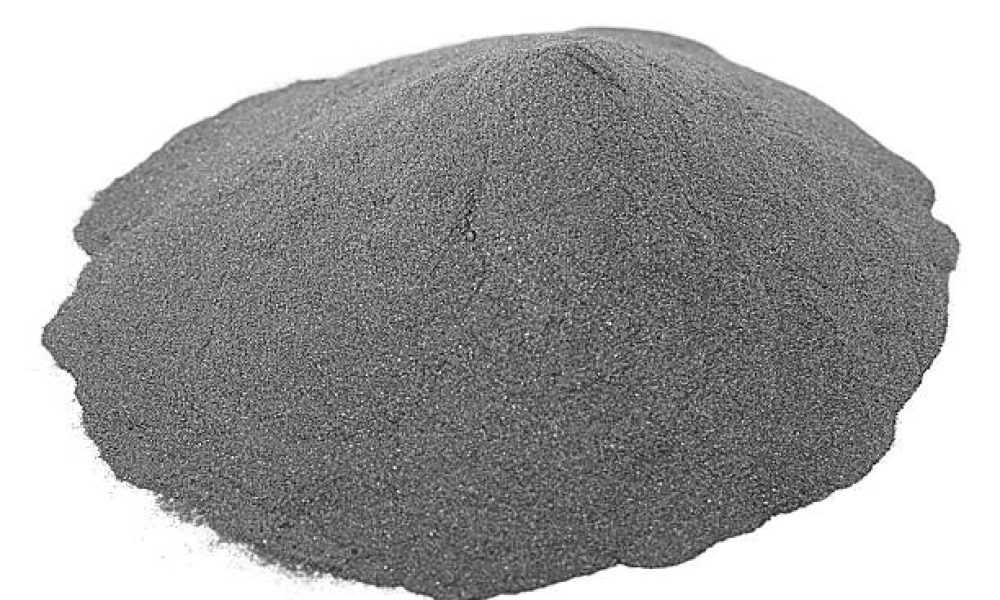 Lead powder isolated on white background.
