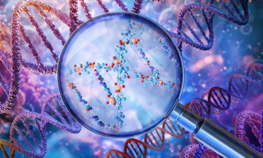 DNA spiral, life blueprint, molecular precision. Double helix structure, genetic science symbol, biochemistry. Genome research, biotechnology, medical breakthrough. Biology, medicine, biomedicine 3D background