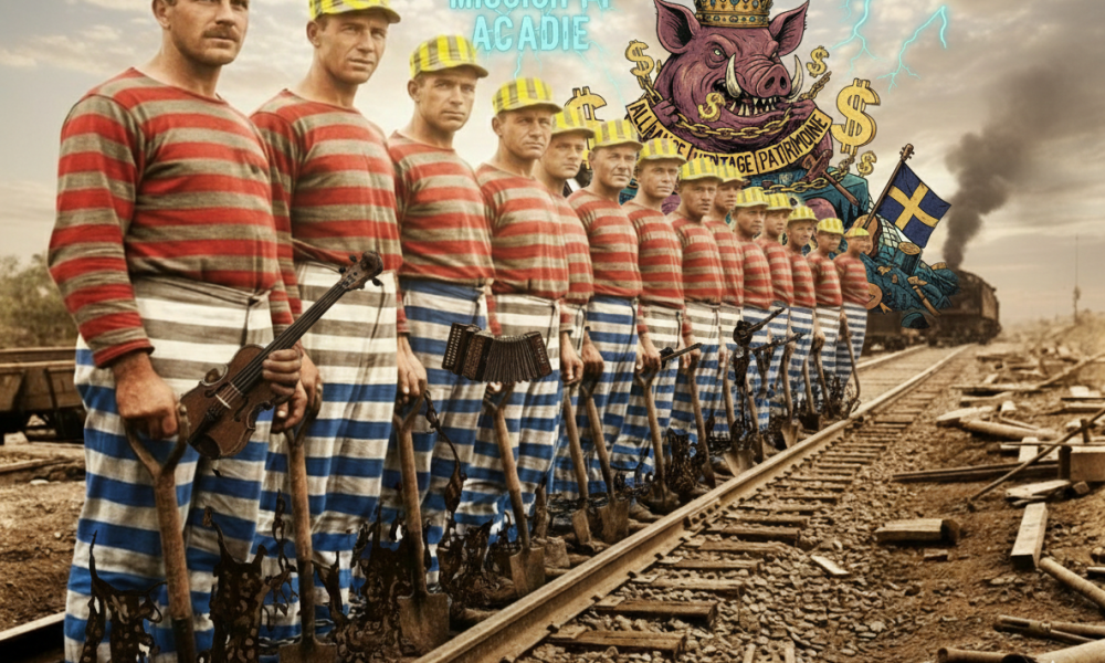 Cajun Dead et le Talkin`Stick Appalachian Songs like Bitch Bin Mississipi Acadie directly Challenging the Acadian Heritage Patrimonial Industry and wins