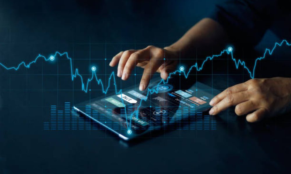 Businessman using tablet online banking, exchange currency and payment, Digital marketing, Finance and banking networking,  Investment of growth on currency rate, Online shopping