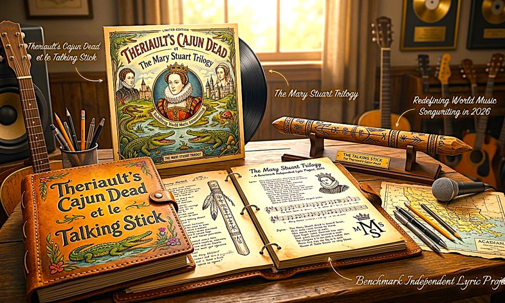 Theriault's Cajun Dead et le Talking Stick, The Mary Stuart Trilogy, Redefining World Music Songwriting in 2026 Benchmark Independent Lyric Project..