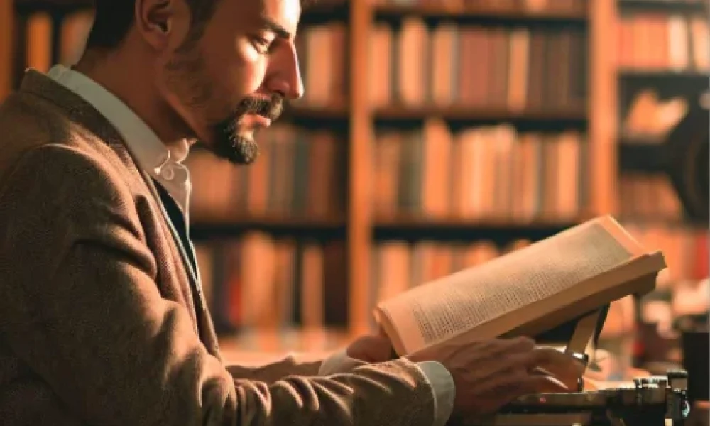 A man reading a book