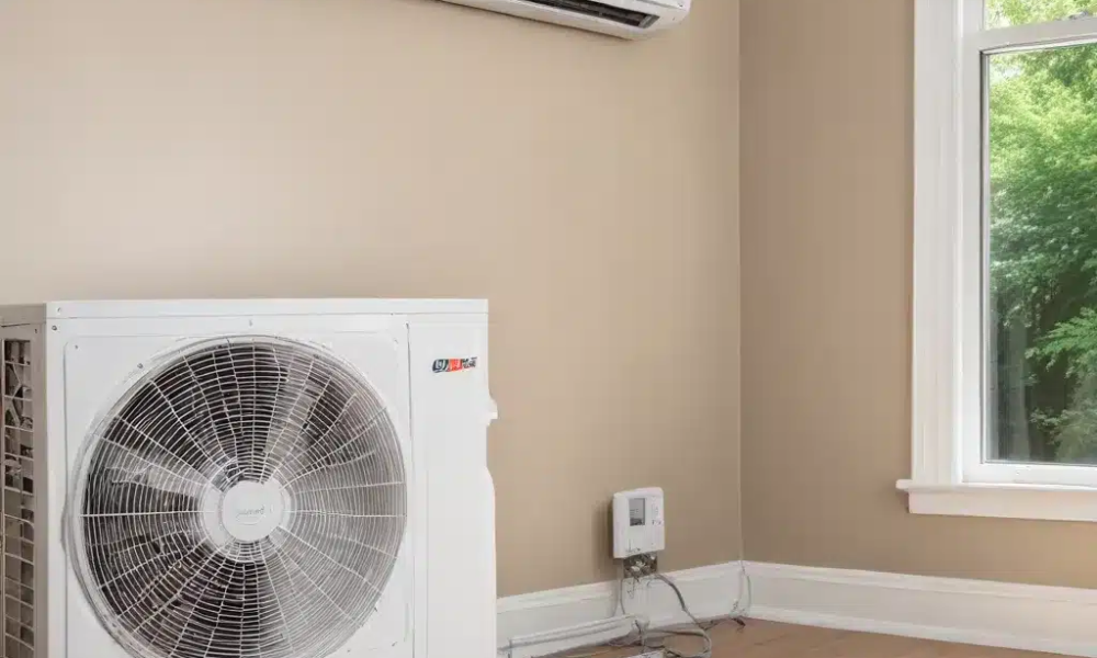 Ductless HVAC systems outdoor compressor unit installed at a Richmond Virginia home