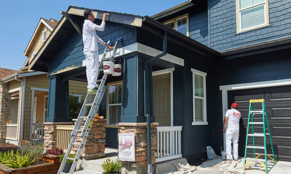 professional exterior house painting contractor improving curb appeal on a residential home representing exterior home remodeling Roanoke VA projects